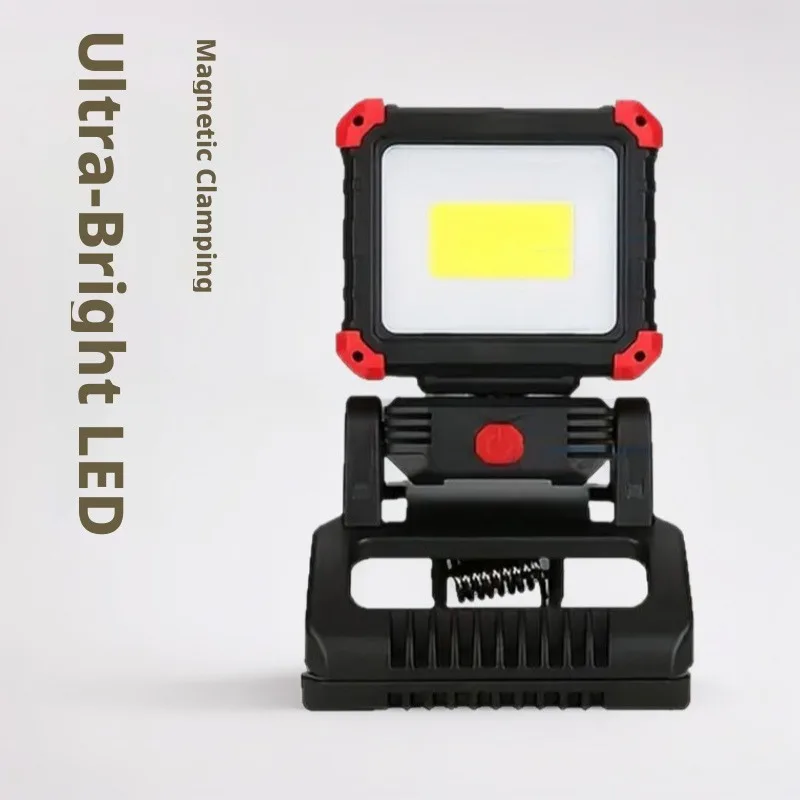 

Суперяркий светодиодный рабочий фонарь с магнитным креплением и клипсой, перезаряжаемый, многофункциональный, COB, 270 ° Поворотная портативная лампа для освещения