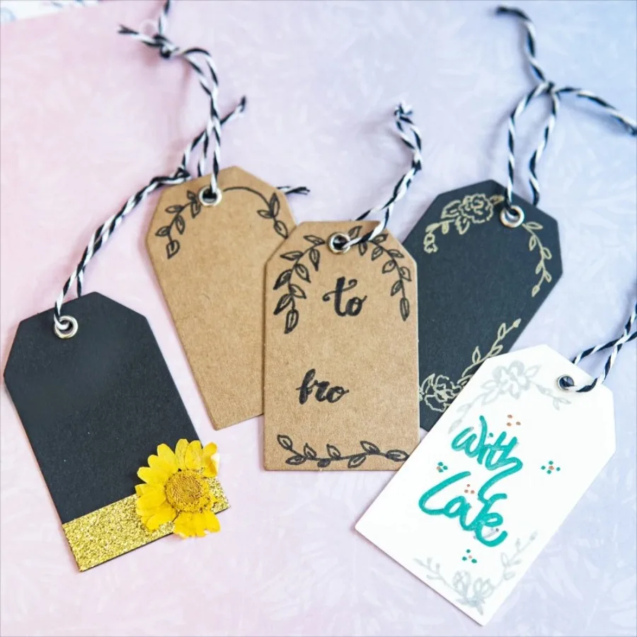 (Упаковка из 3 шт.) Крафт-бумага красочные подарочные бирки, добавьте украшения.