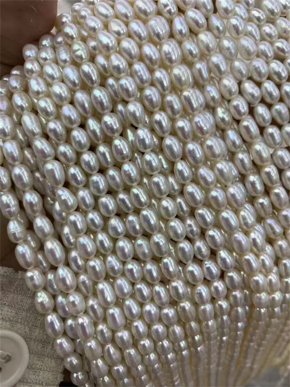 100% Natural Freshwater Pearl 1-4A Beads Rice Shape Punch Loose Beads for Jewelry Making DIY Necklace Bracelet