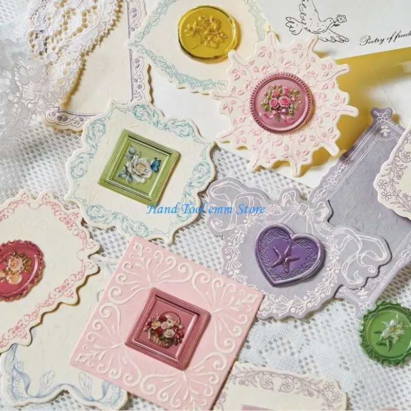 

H37F Flower Design Sealing Sticker for Crafts School Supplies and Home Decoration