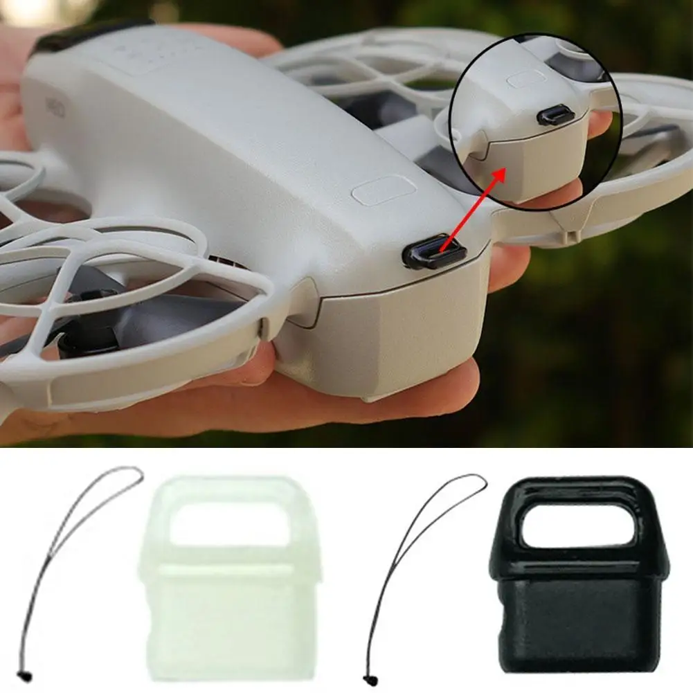 For DJI Neo Battery Port Dust Plug With Lanyard Silicone Charging Port Dust Cover Drone Protection Accessories