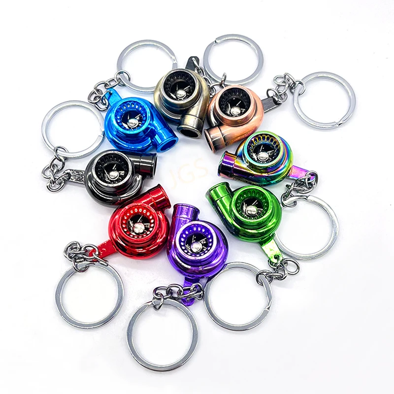 

Mini Turbo Turbocharger Keychain Spinning Turbine Key Chain Ring Keyring Keyfob Car Keyring Car Interior Accessories