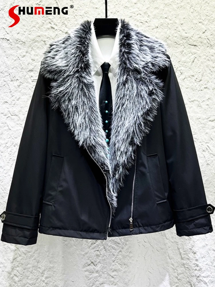 

Мужские зимние новые теплые шикарные парки 2025 года, мужские трендовые ветрозащитные летные куртки, мужские свободные удобные парки на молнии с длинными рукавами