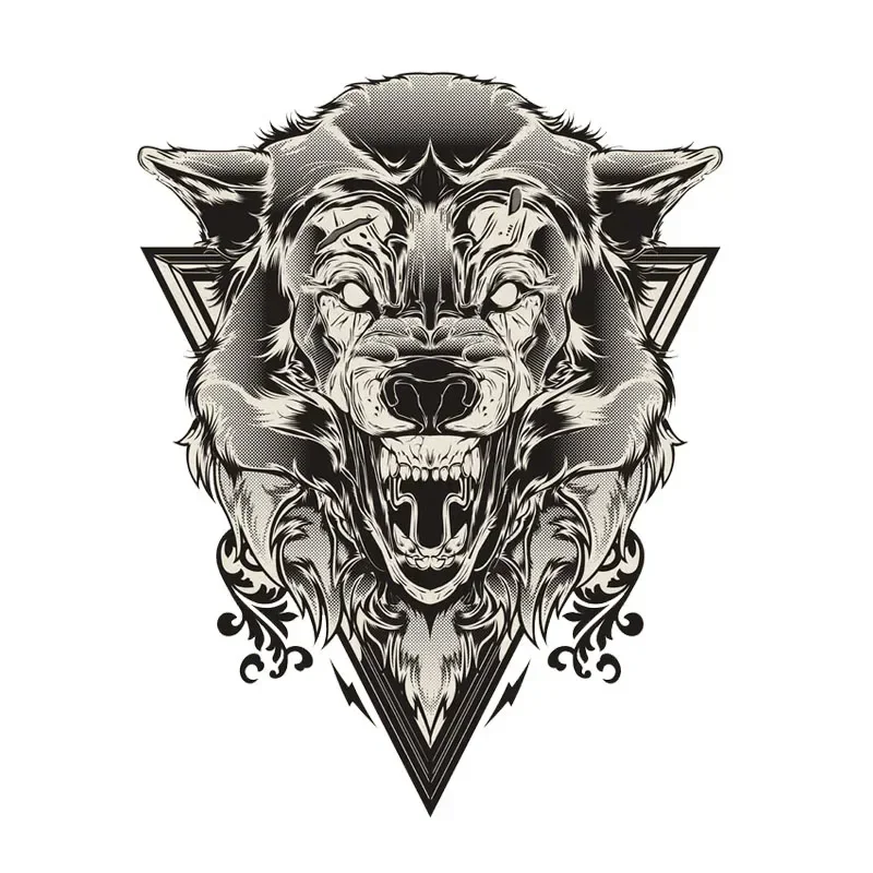 TXCT Personality Dark Grey Cool Wolf Decal Motorcycle Decal Car Model Scratch Decorative PVC, 10CM