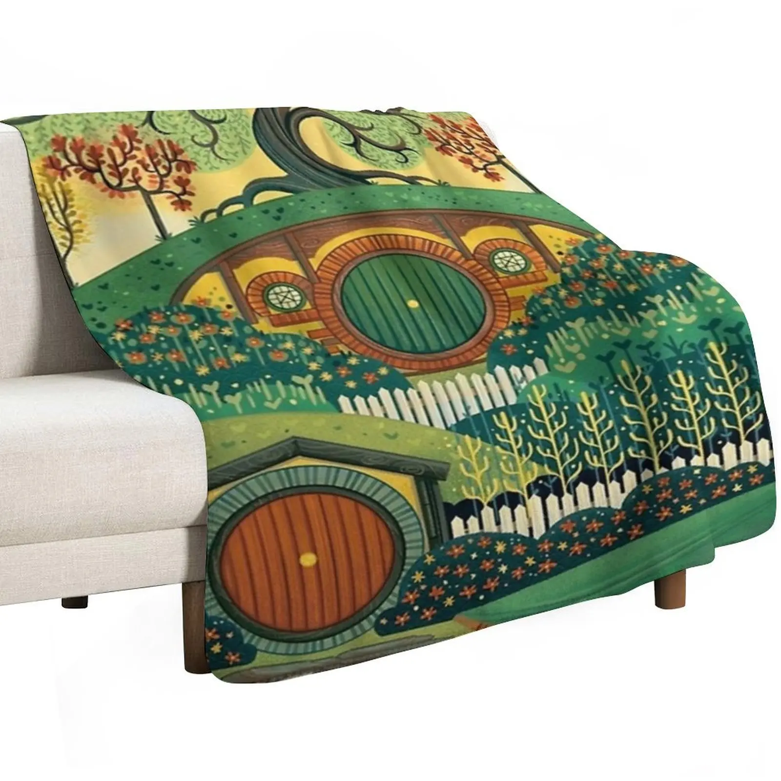 Visit the Shine - Hobbiton Throw Blanket Furry Heavy Luxury Designer for babies valentine gift ideas blankets ands Blankets
