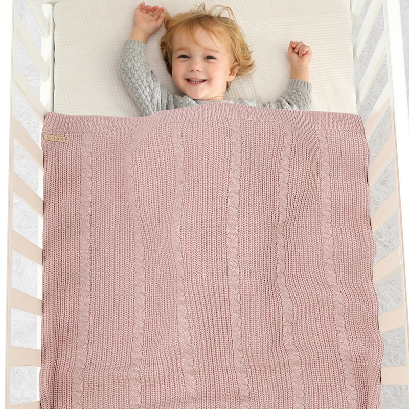 بلون الوليد الطفل قماط البطانيات تنفس تريكو الرضع الأمن البطانيات لينة الاكريليك طفل تلقي البطانيات