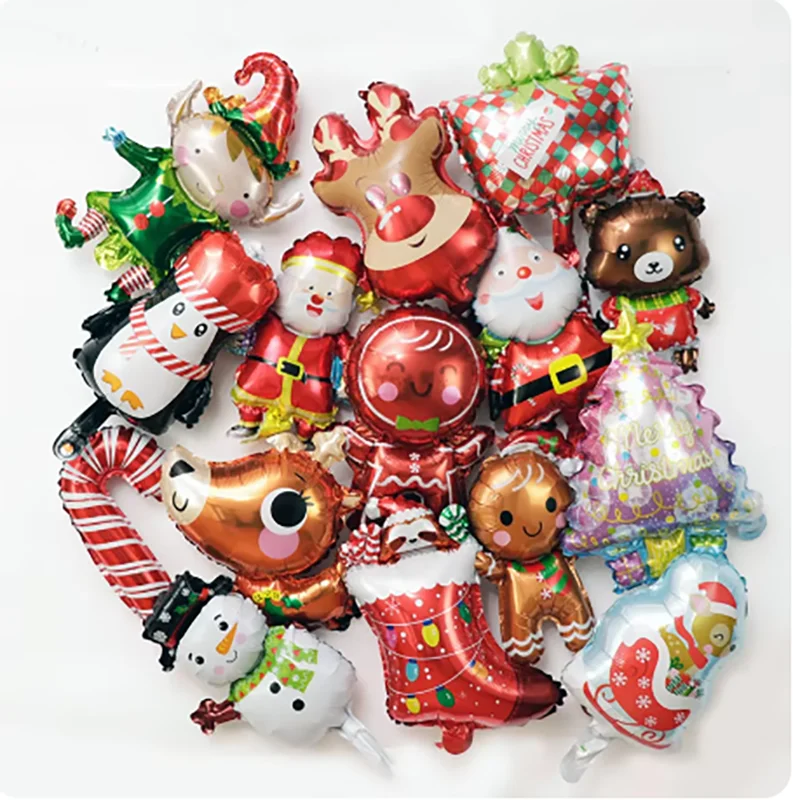 10 mini random Christmas balloons, Christmas party decorations, mall opening decorations, balloons