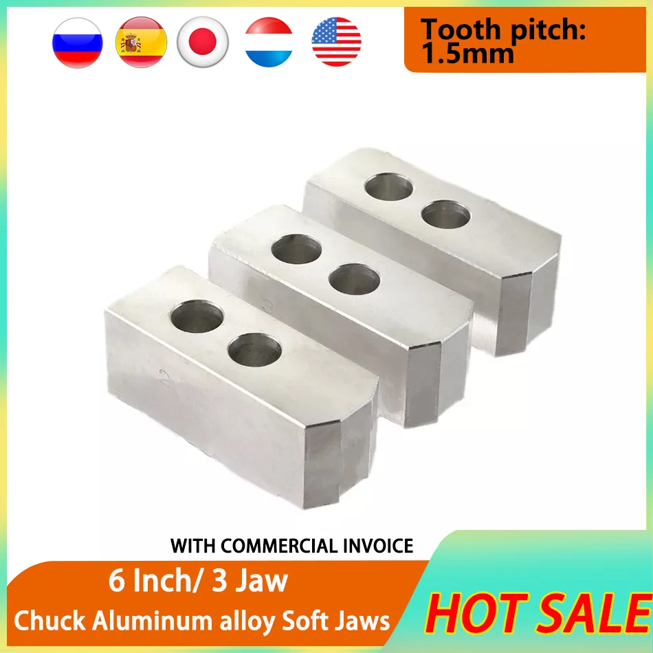 

6 inch 60/90/120° Nylon chuck soft jaws Hydraulic chuck Aluminum alloy claws material chuck soft jaws for power chuck