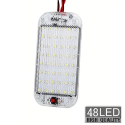 Universal Ceiling Light Bright Car Indoor Lamp With ON/OFF Switch 48LEDs Interior Dome Light For Box Trucks, Campers, Boats, RVs