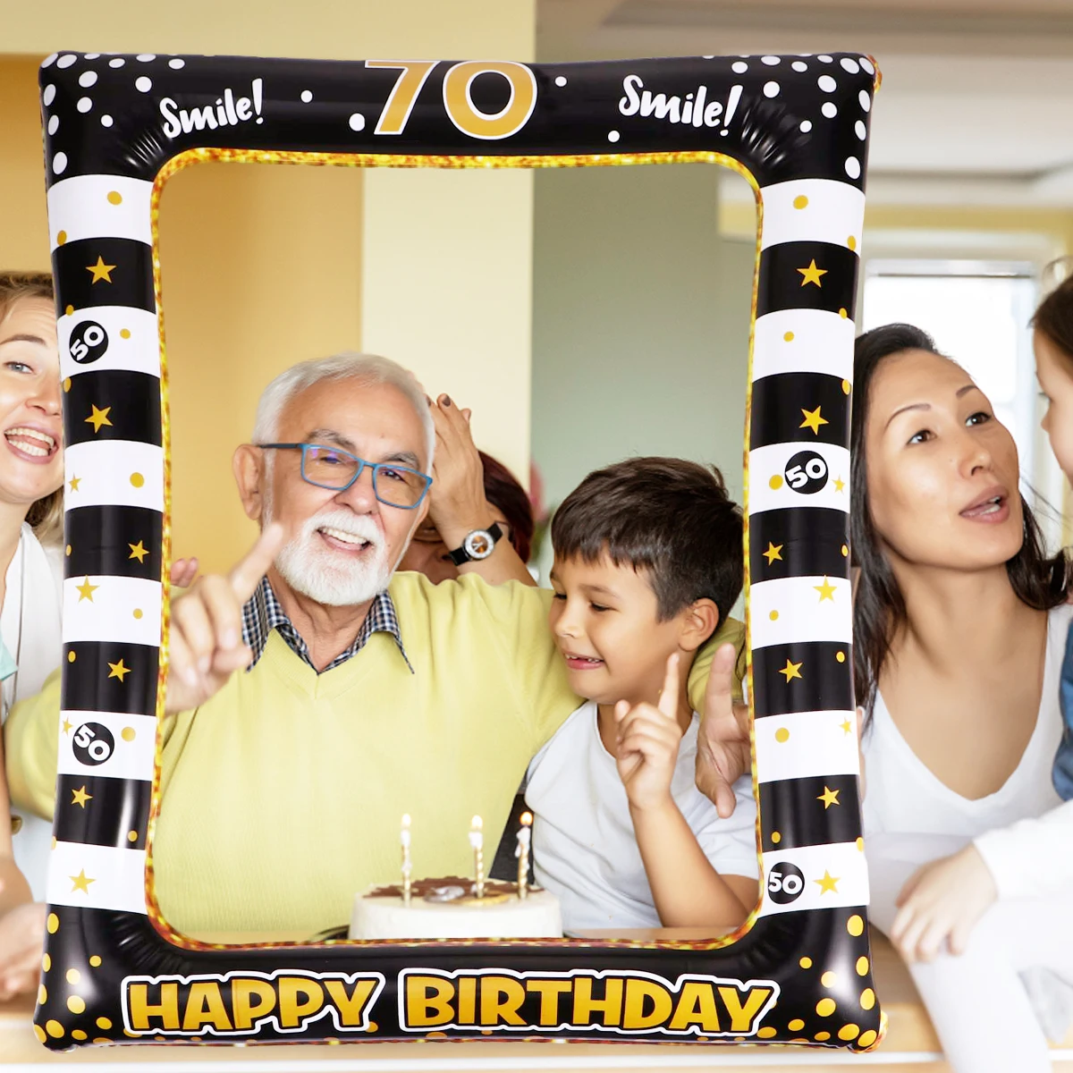 

1pc Inflatable Birthday Photo Frame Pvc Party Supply Costume Prop For s Festival Carnival Masquerade Decoration Age 70 13