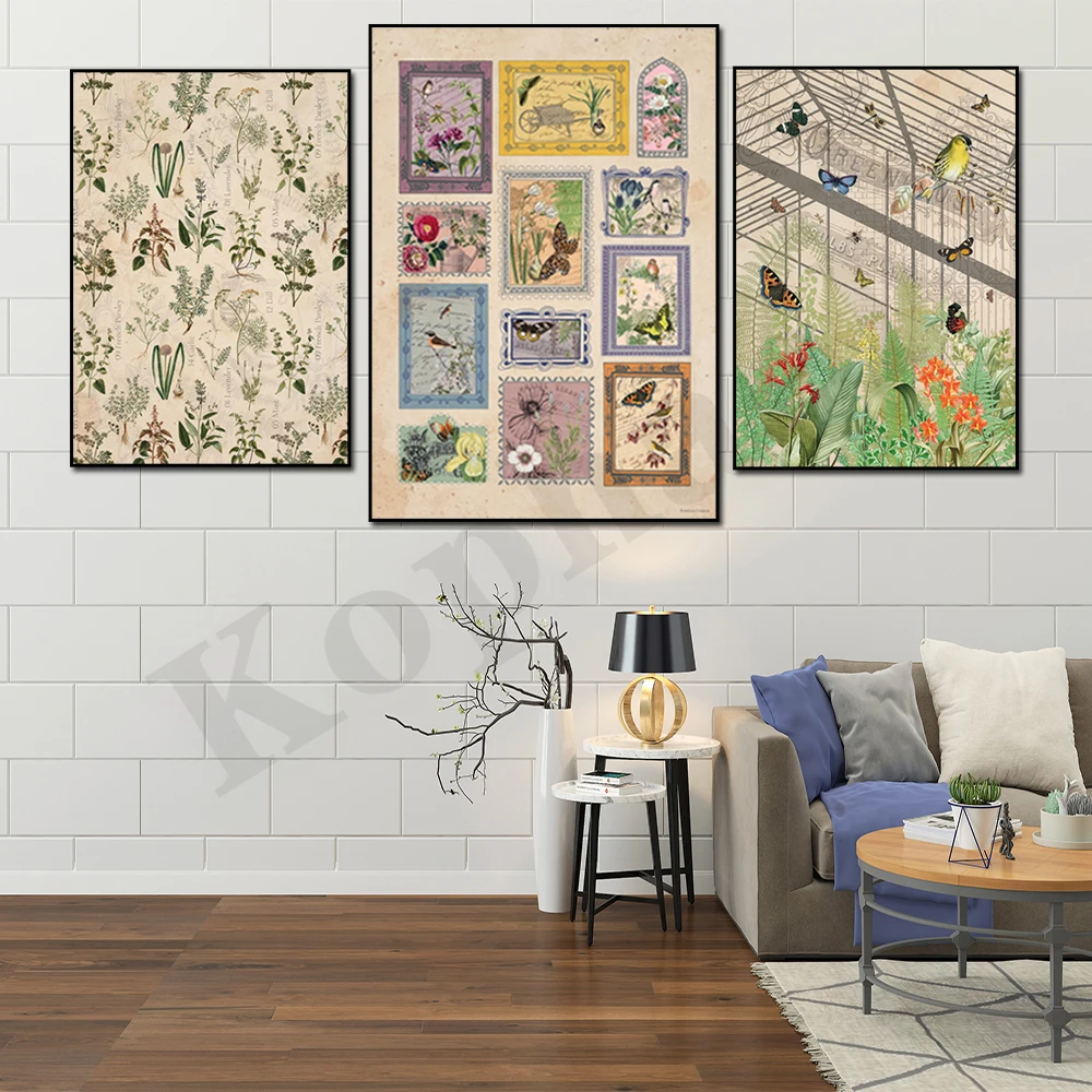 Vintage hierba jardín plantas mariposas lavanda Cilantro salvia libro impresión ideas de regalos únicas cartel de decoración de cocina
