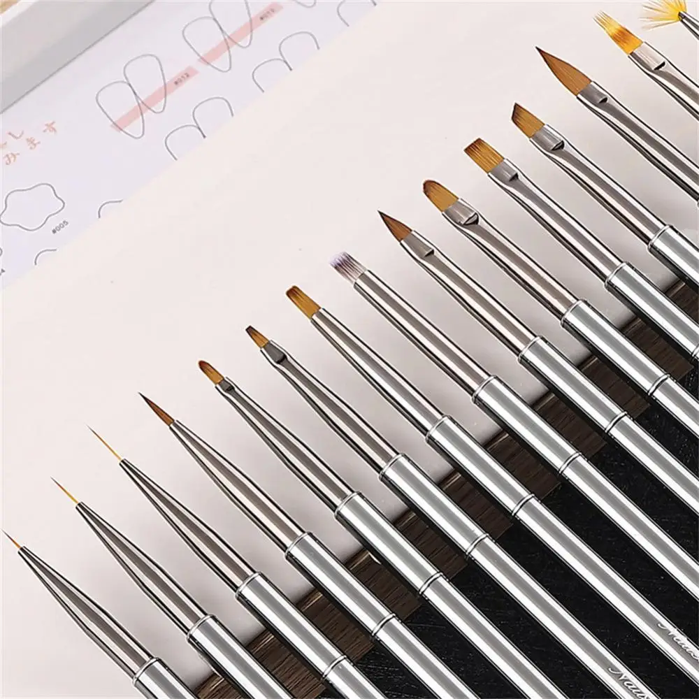 Kolinsky Nail Brush Brushes, Gel Polonês Extensão Unhas, Carving Gel Liner Tools, 5Pcs