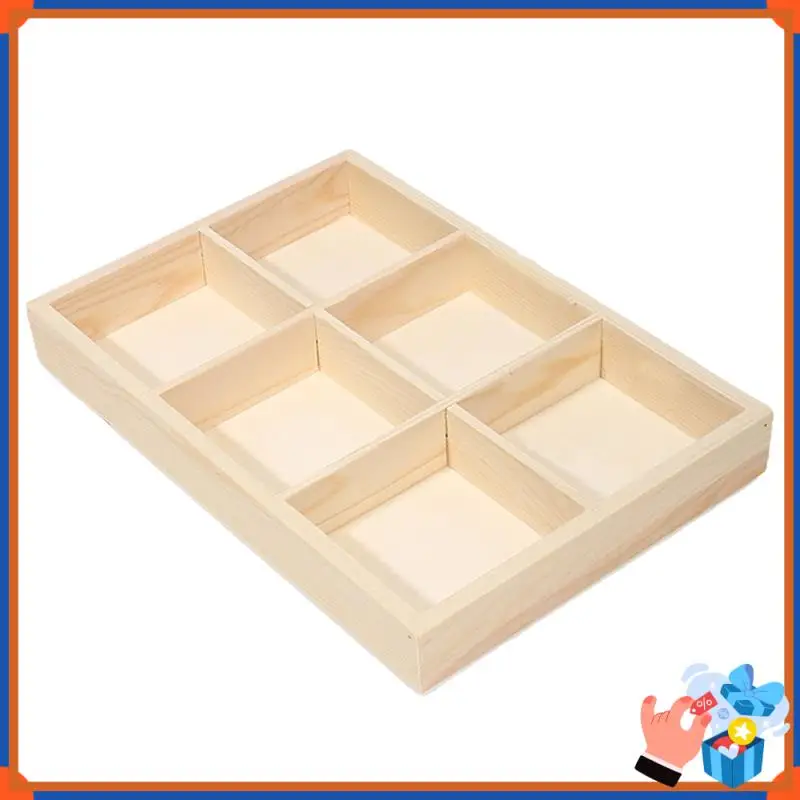 Compact Six-Compartment Wooden Desktop Organizer For Efficient Stationery Storage In Office And Kindergarten
