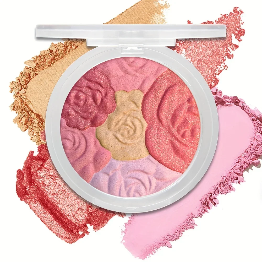 Rose Blush Highlighter Palette Blushes Highlighter Bronzer Natural Matte Shimmer Face Blush Illuminator Pallet focallure