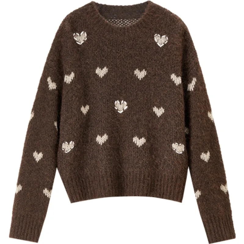 SENTUBILA Neue Pullover für Frauen 2025, Herbst Winter, tiefe Schulter, gestrickte Pullover, lässige Pendeln, weibliche Kleidung, W54EE3769