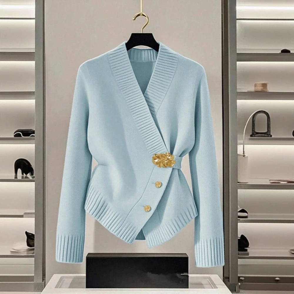 

Женские кардиганы 2025 года, осенние элегантные однотонные кардиганы с длинными рукавами и открытой передней частью с завязками на талии, отпускные кардиганы