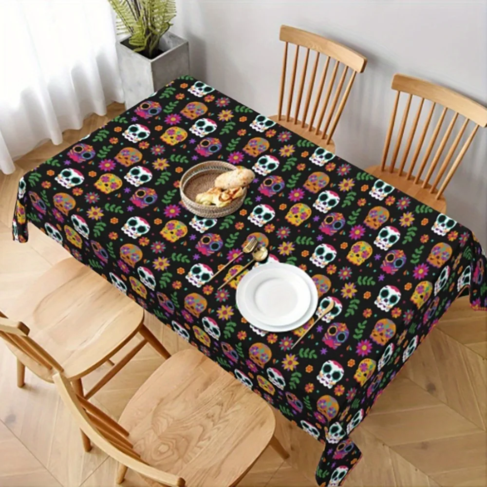 One polyester tablecloth, featuring a vibrant Mexican floral design, is perfect for the celebration of Cinco de Mayo.zyc