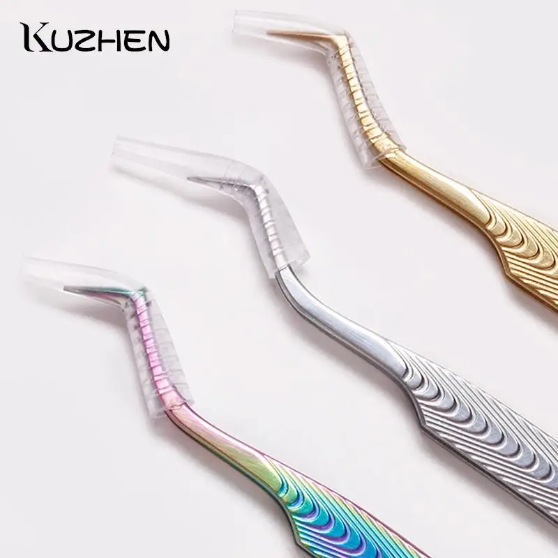 1pcs Stainless Steel Eyelashes Tweezers Superhard Tweezers Precision Anti-Static Tweezers Makeup Tools For Eyelash Extensions