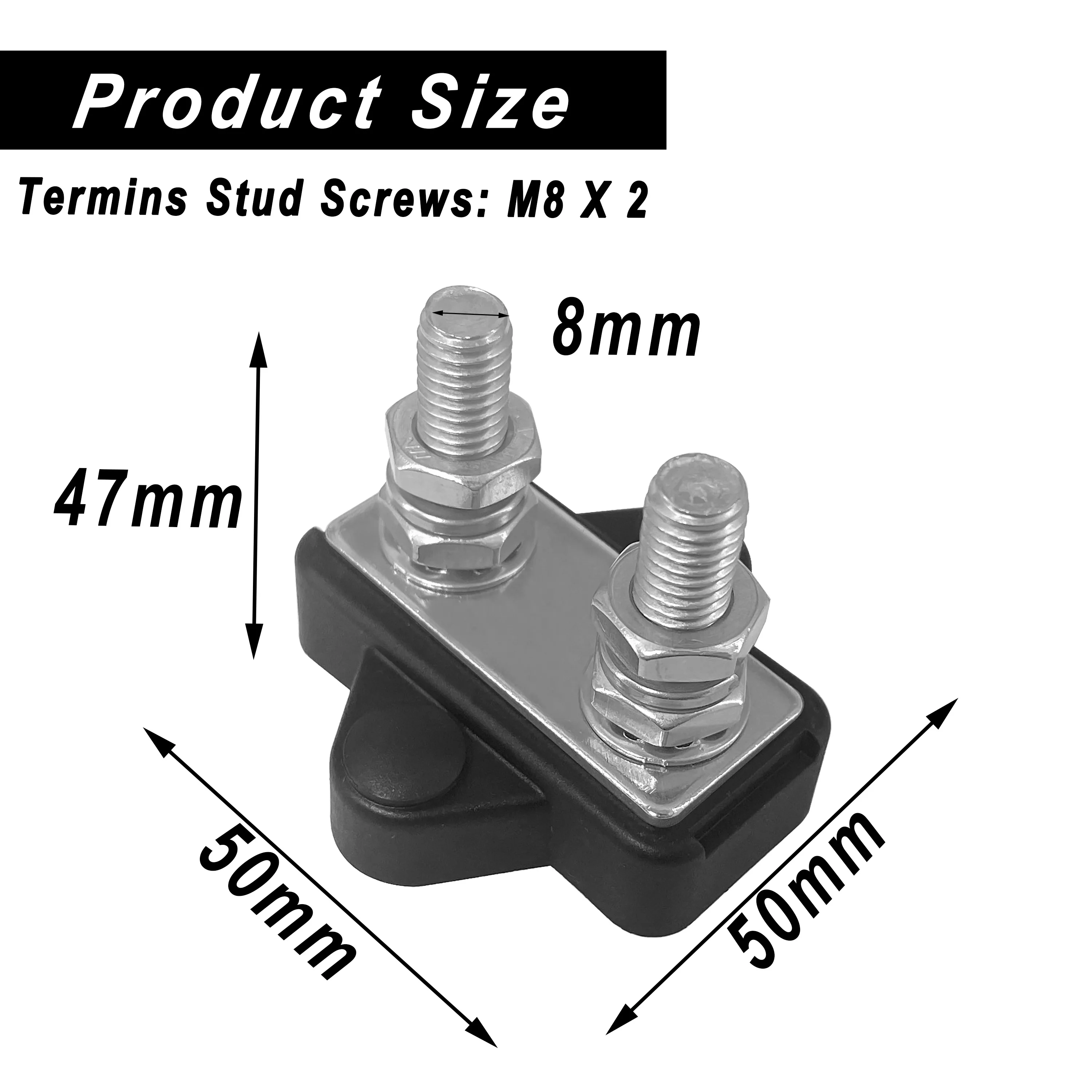 M8/M6 Busbar Bus Bar Battery Power Distribution Terminal Block 5/16\