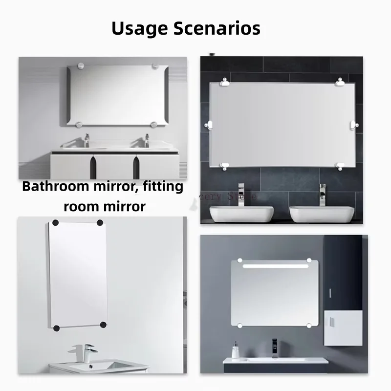 Glass Mirror Brass Clip Fixed Support Bathroom Mirror Holder Black Gold Bright for Glass 5mm-10mm Strong Not Rusty