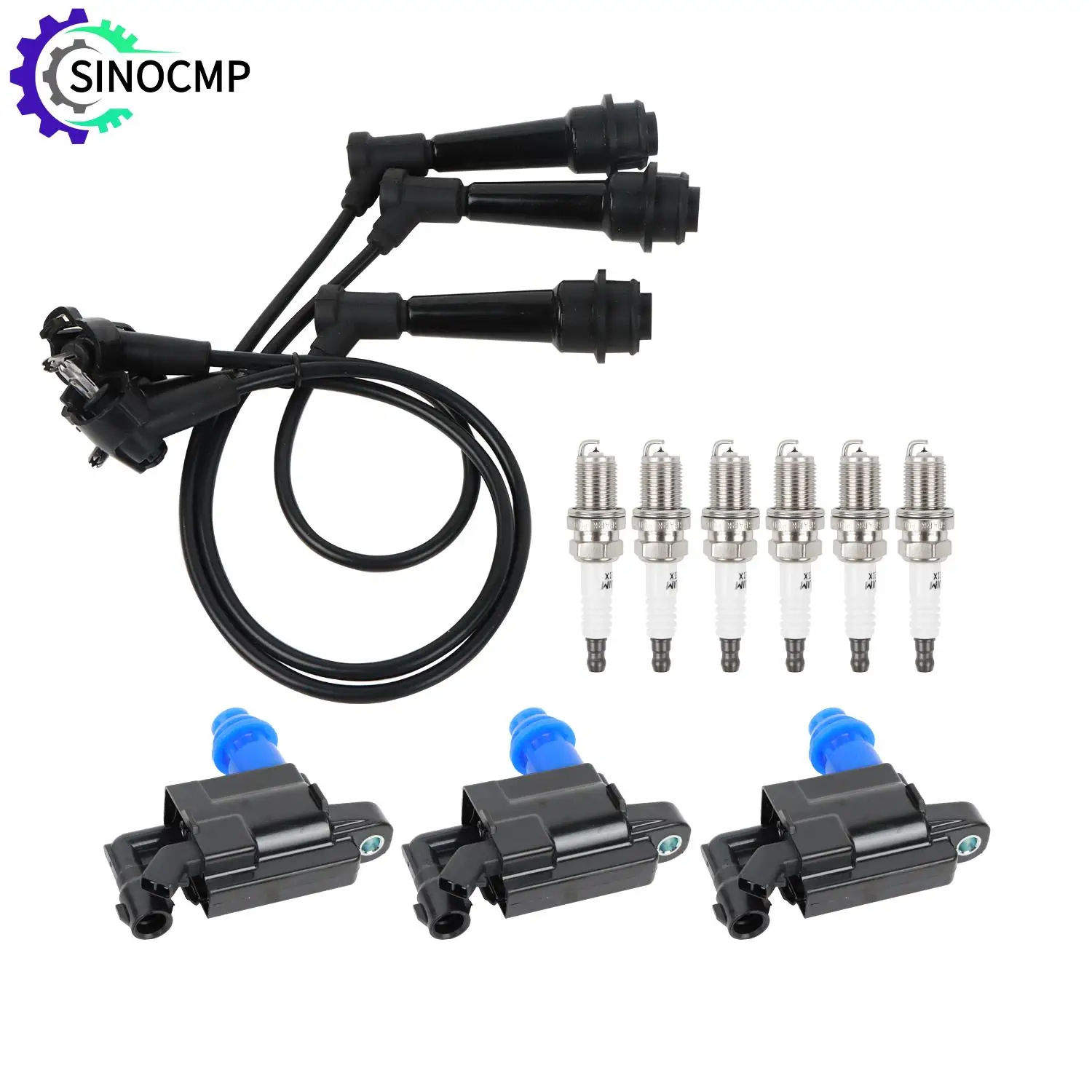 

3pcs Ignition Coils 6pcs Iridium Spark Plugs 3pcs Spark Plug Wires UF228 175-6170 For Toyota Supra Lexus SC300 IS300 GS300 3.0L
