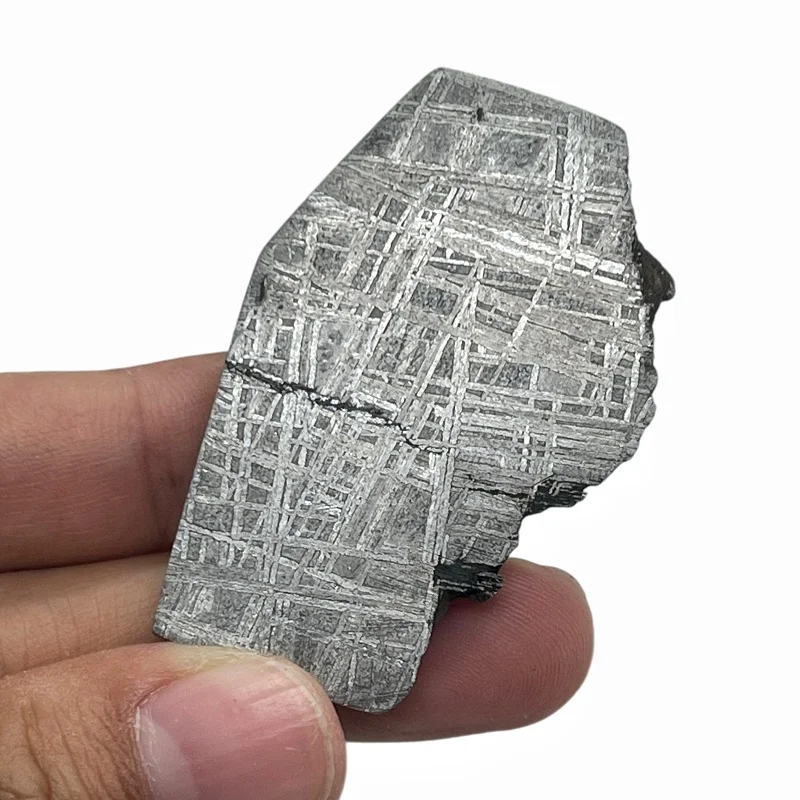Natural Gibeon Iron Meteorite Slab With Etched Widmanstatten Pattern Polished Surface Space Mineral Collectible Gift TC809