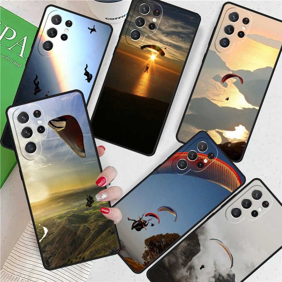 

Paragliding Sport Paraglider For Samsung Galaxy S24 Ultra S21 S22 S8 S9 S10E Note 10 20 Plus FE S23 Phone case Cover Coque