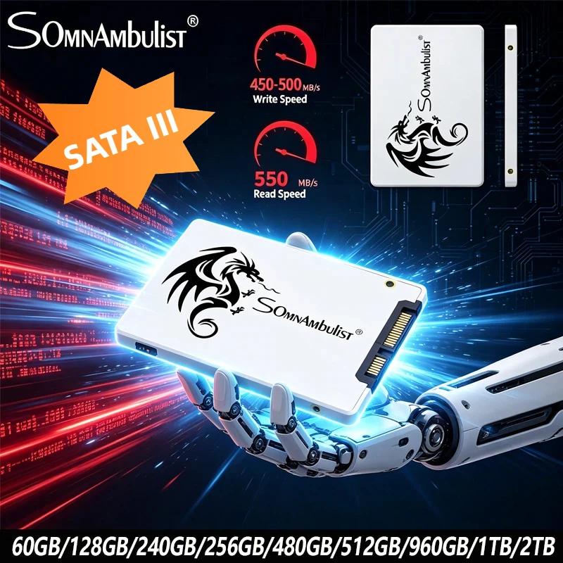 SomnAmbulist SSD 2.5 Inch Portable External Hard Drive 250GB 320GB 500GB 1TB SATA III Storage Compatible for PC Laptops TV