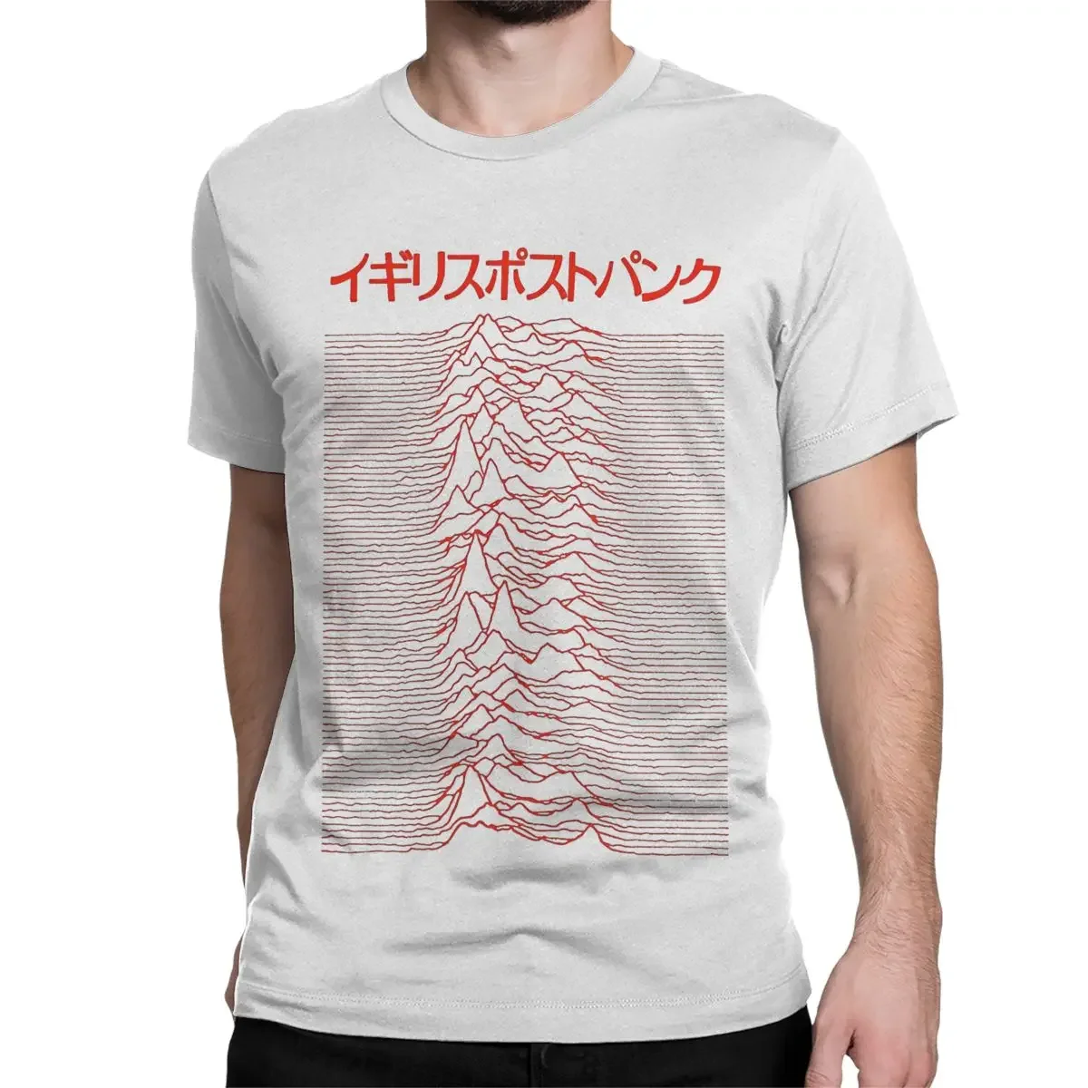 Men Women JAPANESE Unknown Pleasures Radio Waves Rock Band T Shirts Joy Division 100% Cotton Tops Crewneck Tee Shirt T-Shirt