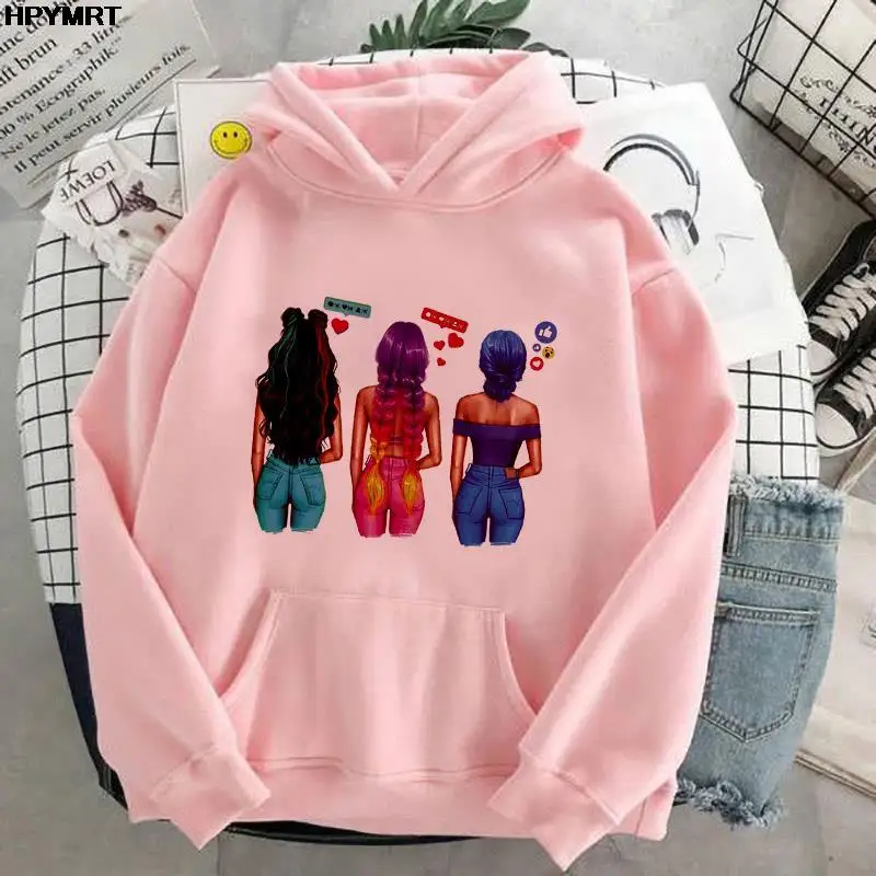 Hoodies Women Solid Color White Pink Pullover Thin Fleece Fashion Sweatshirts Autumn Winter Casual Tops Drawstring Pocket hoodie