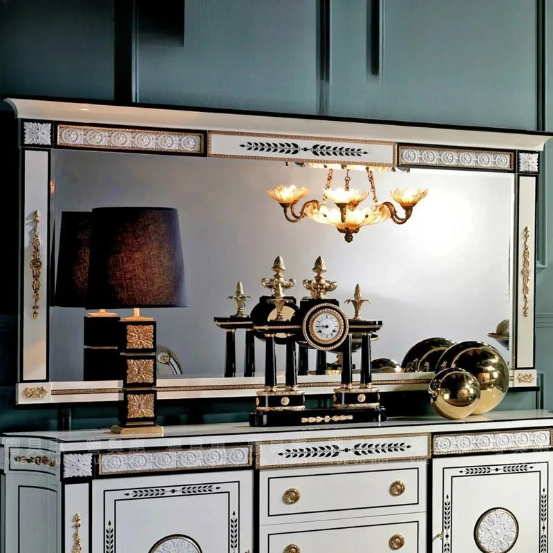 

New Chinese classical European court locker French luxury solid wood dining side storage villa large apartment