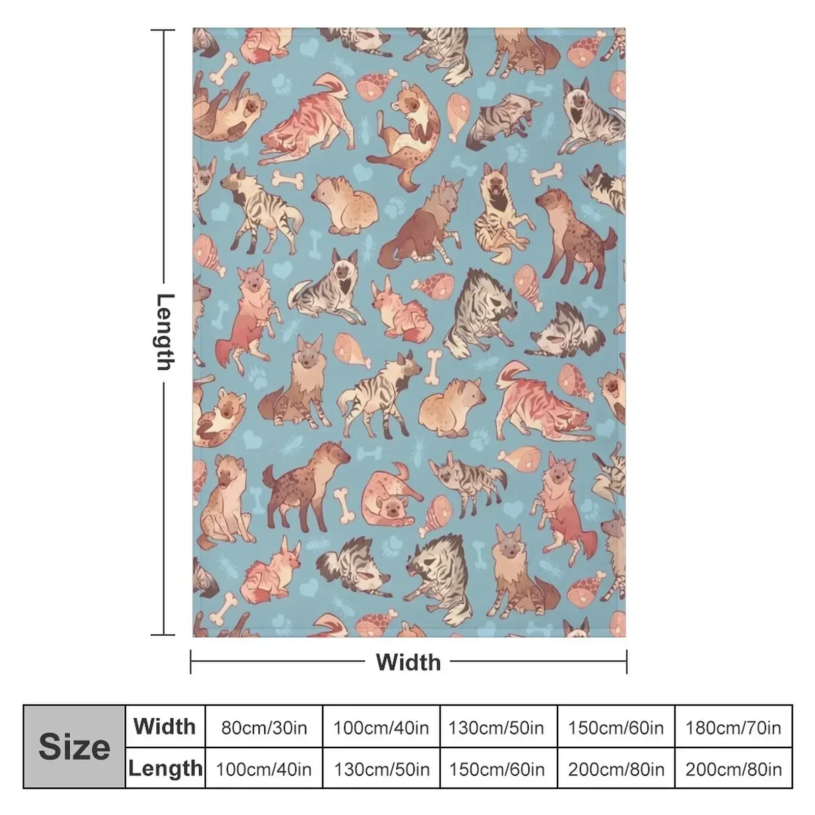 Hyenas in cerulean Throw Blanket funny gift Thin Bed Fashionable Blankets