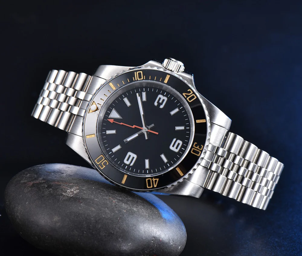 

Luxury 40mm Mechanical Automatic Men's Watch Jubilee Bracelet Black Dial Luminous MIYOTA 8215/MINGZHU2813 Movement