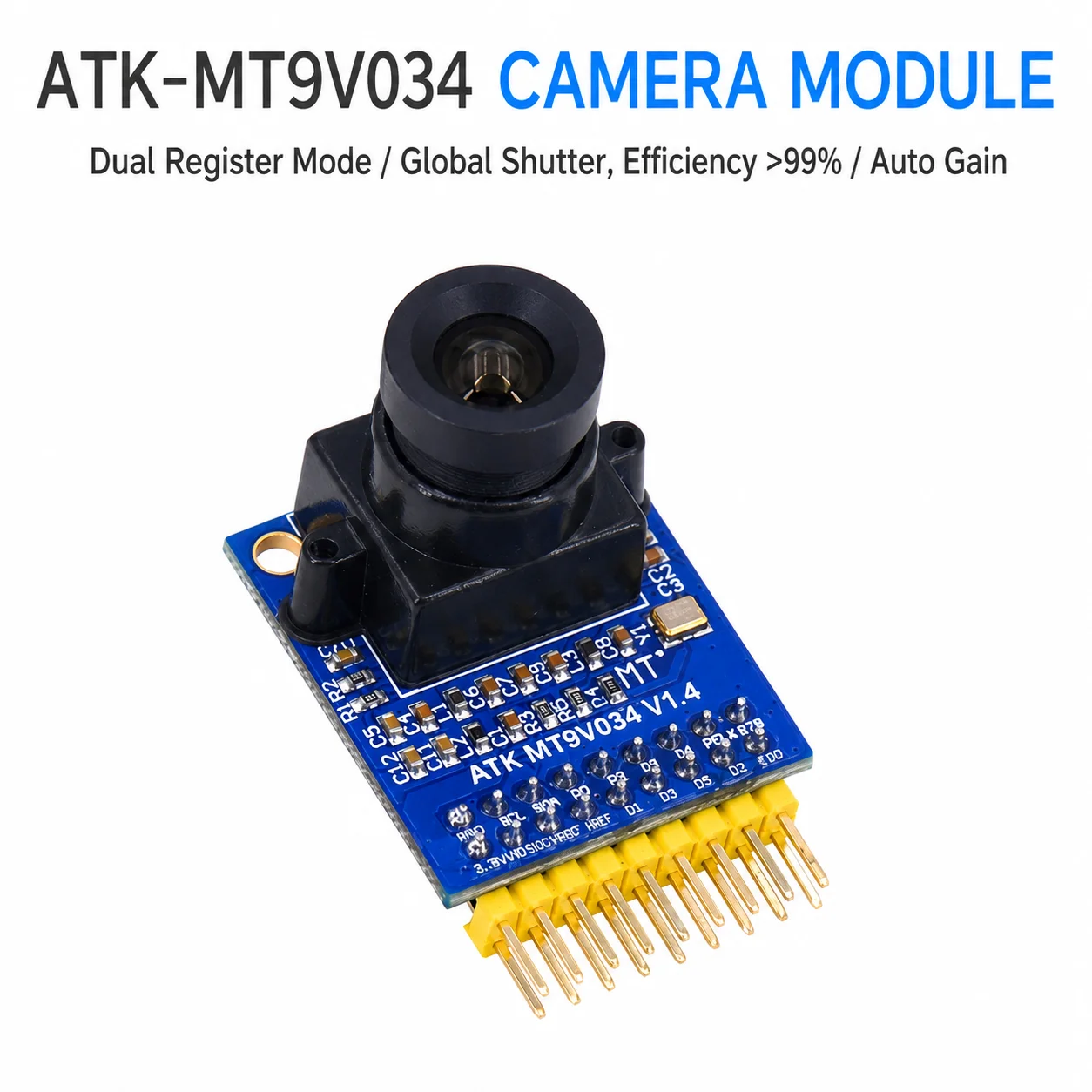 

1pcs Genic MT9V034 Global Shutter Supports Monochrome Camera Module Dual Register Mode 36W