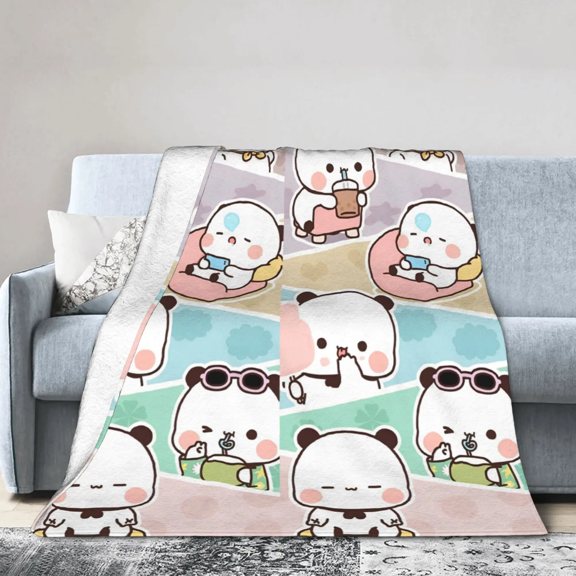 

Bubu and Dudu cartoon bear Accessories Blankets Super Soft Fleece Throw Blanket Relax Rug Piece
