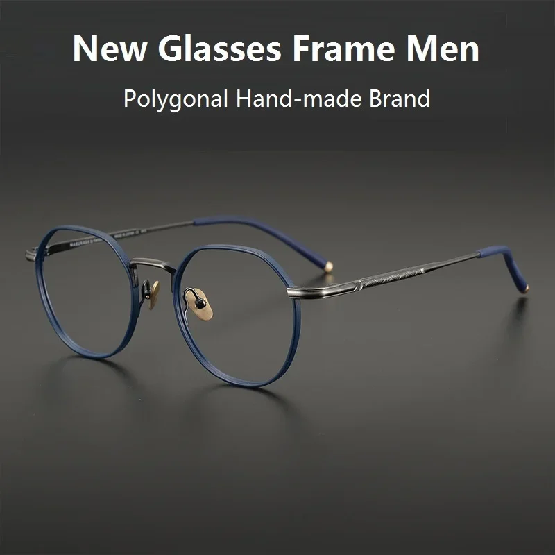 2023 New Italian Handmade Brand Glasses Frame Polygonal Retro Full Frame Men WomeEyewearn Reading