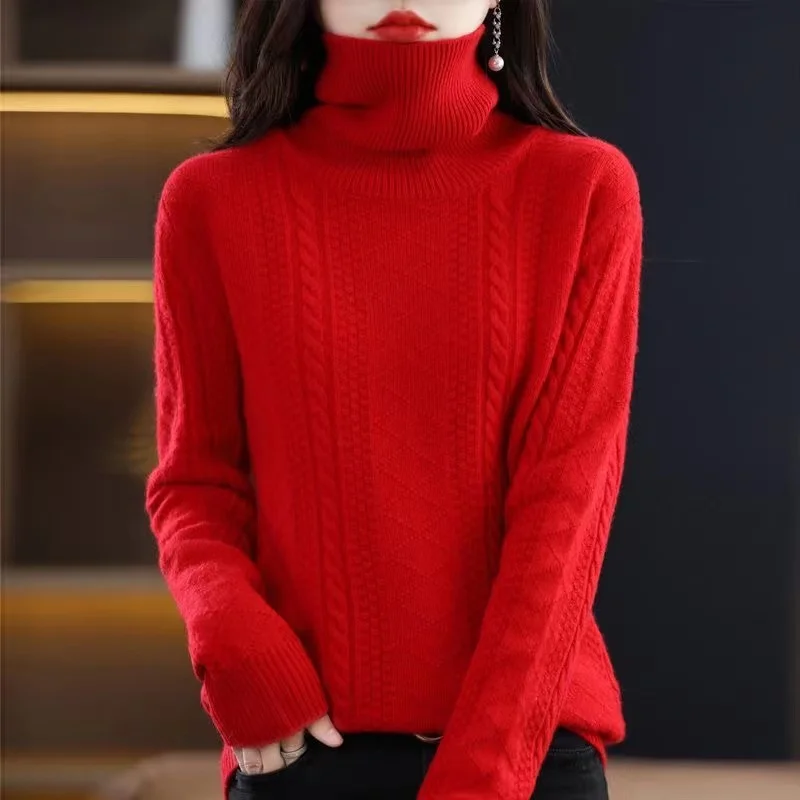 2023 Autumn/Winter New Cashmere Sweater turtleneck  Long Sleeved Pullover High-End Women Cashmere Sweaters