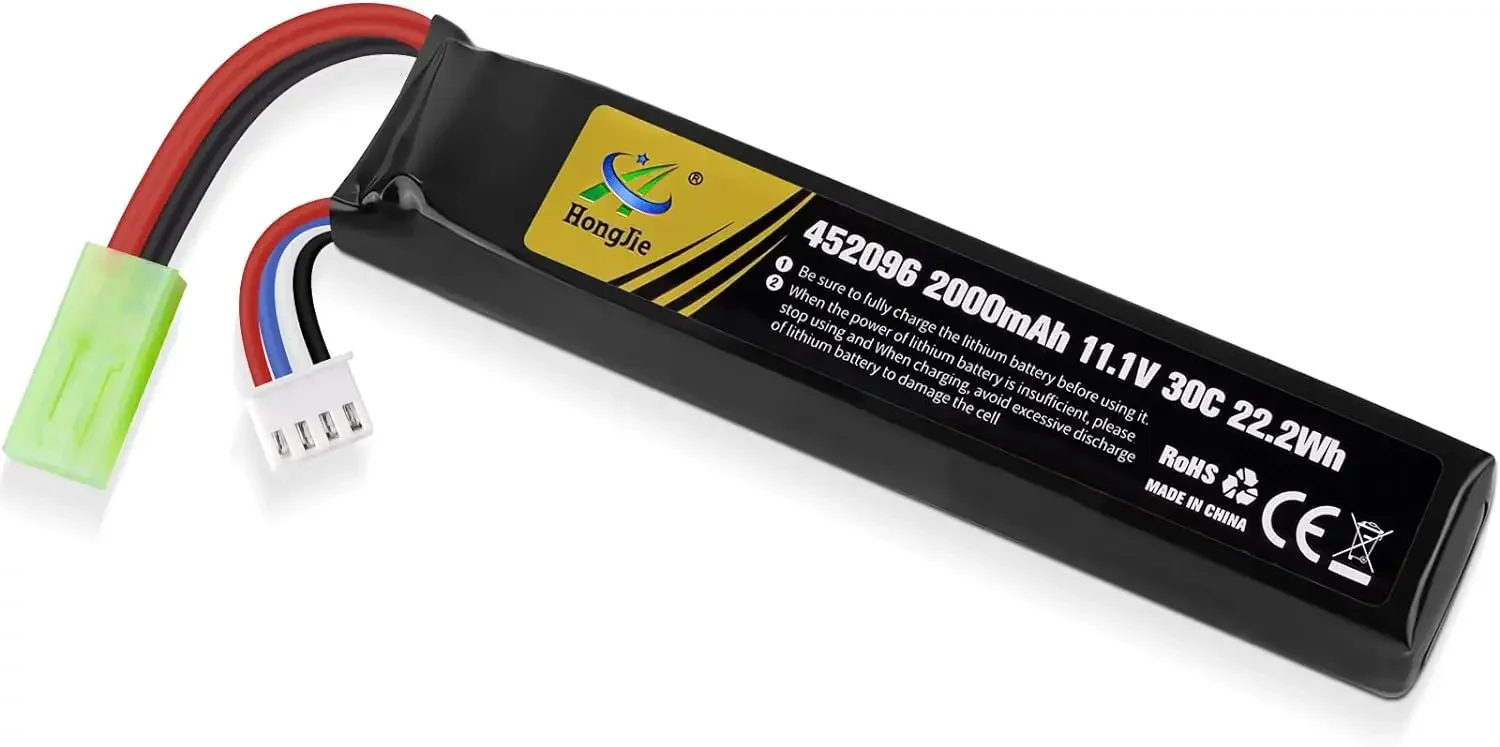 11.1V 2000mAh 30C Rechargeable LiPo Battery with Mini Tamiya & JST XH Connector for Airsoft Model Rifle RC Car Drone