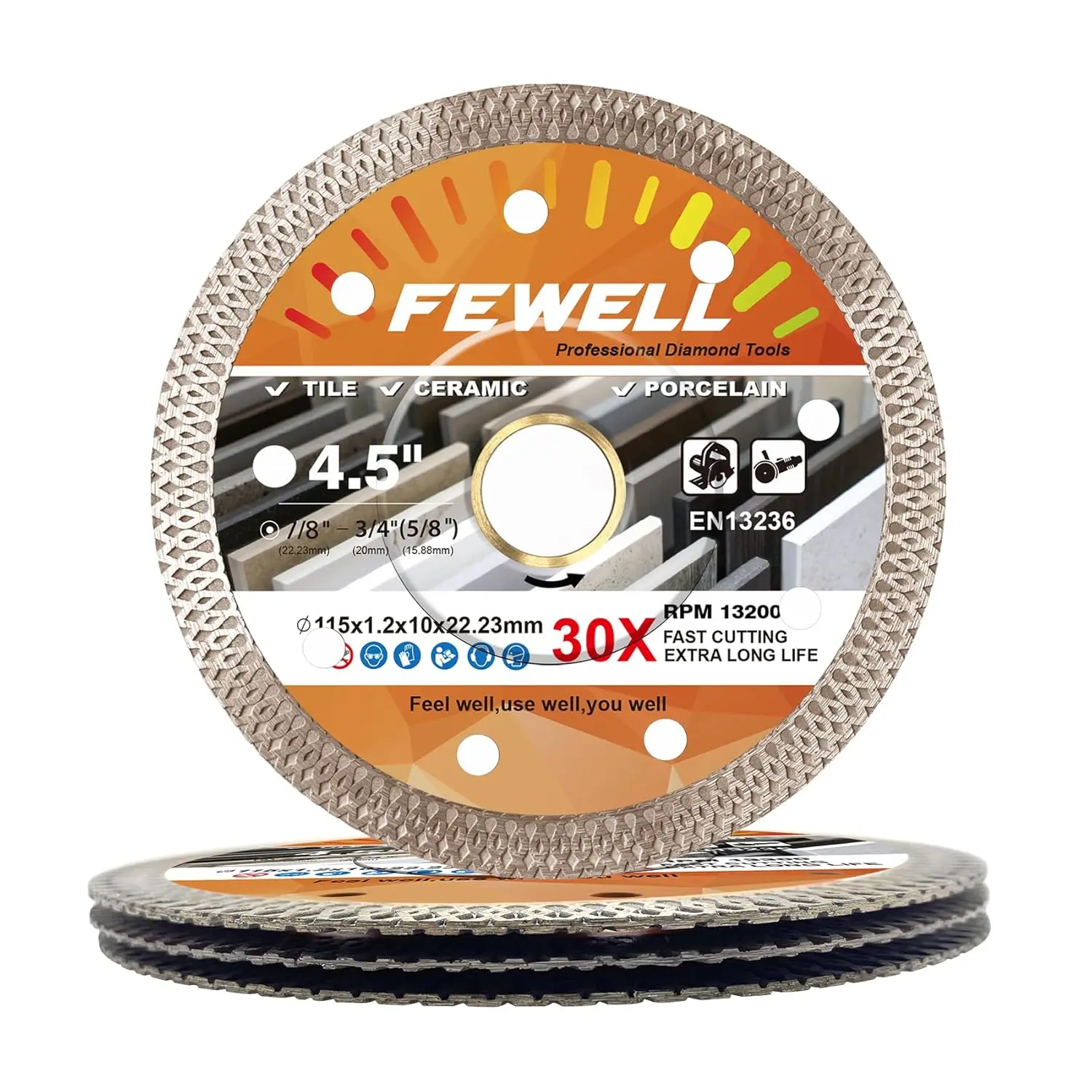 

Ультратонкий алмазный диск для плитки 4,5 дюйма, для керамогранита, 4 шт. в упаковке, быстрая резка, низкий процент отходов