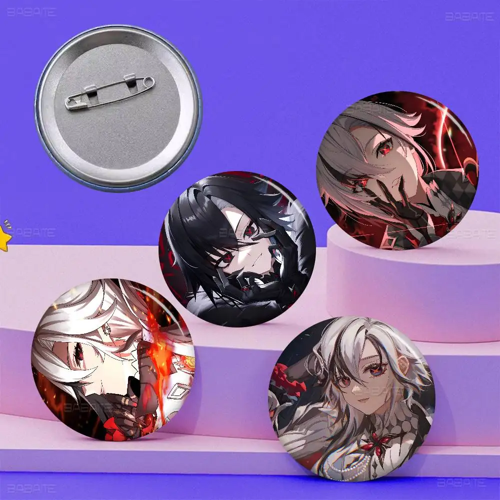 Creative Game Genshin Impact Cute Arlecchino Anime Brooches Cute Cartoon  Badge Jacket Jeans Lapel Pin Gift Accessorie