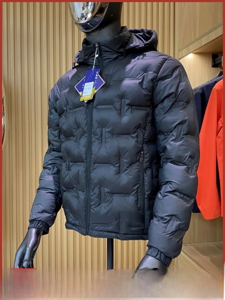 معطف Jaet خفيف الوزن عالي الجودة للرجال في الهواء الطلق مبطن بالقطن مزين بسحاب من نسيج النايلون بغطاء للرأس ومضمون للدفء