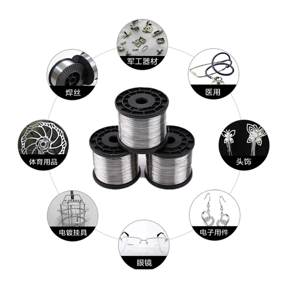 1/5M Pure Titanium Wire Dia 0.2 0.3 0.4 0.5 0.6 0.8 1 1.2 1.5 2 2.5 3 4 5 6mm TA2 Ti Wire Coiled Welding Medical Plating Hanging
