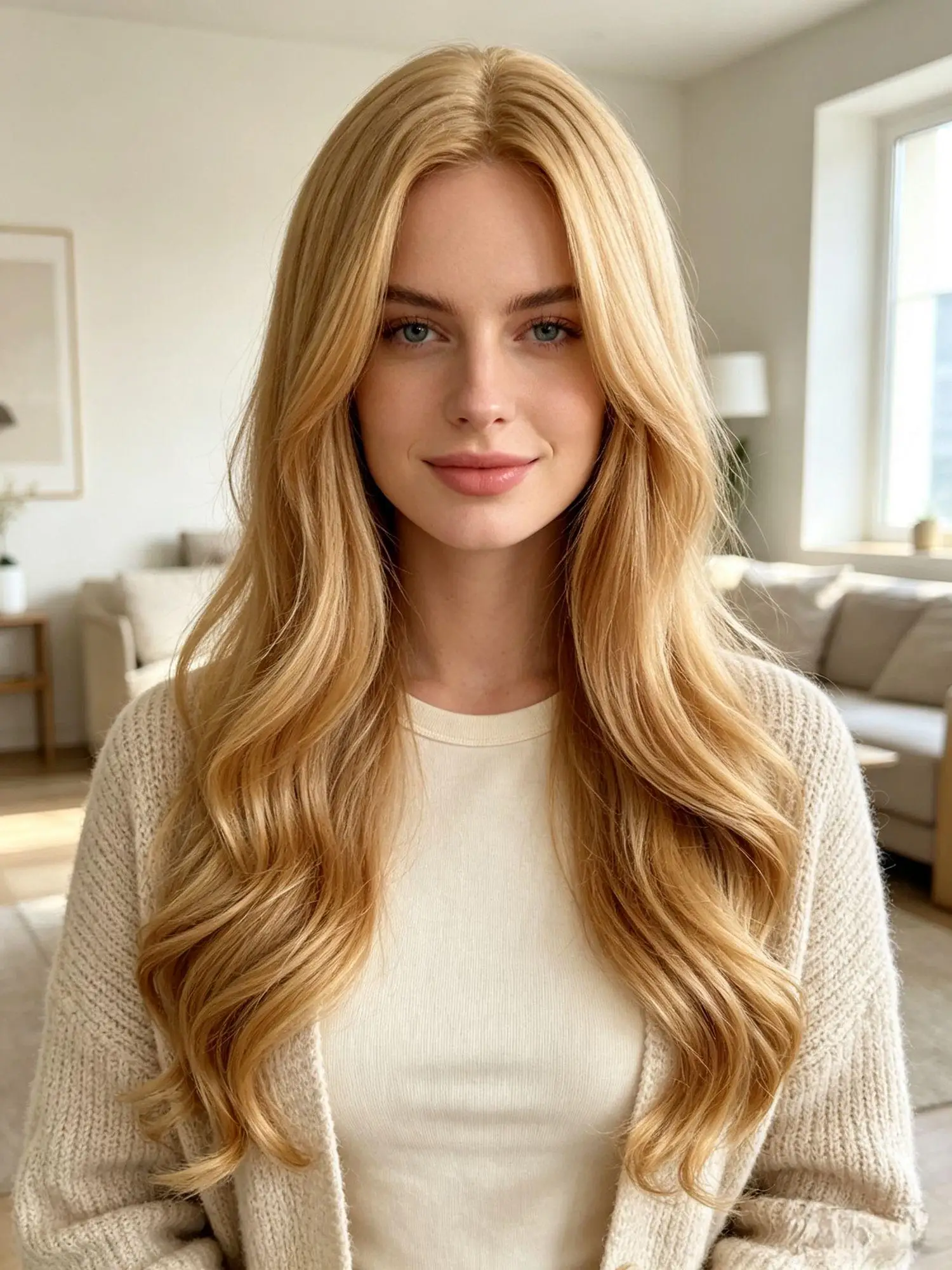 Synthetic Wig Golden Blonde Long Wavy Side Part Hairstyle Natural Texture For Daily Wear Cosplay Party Costume Themed Events