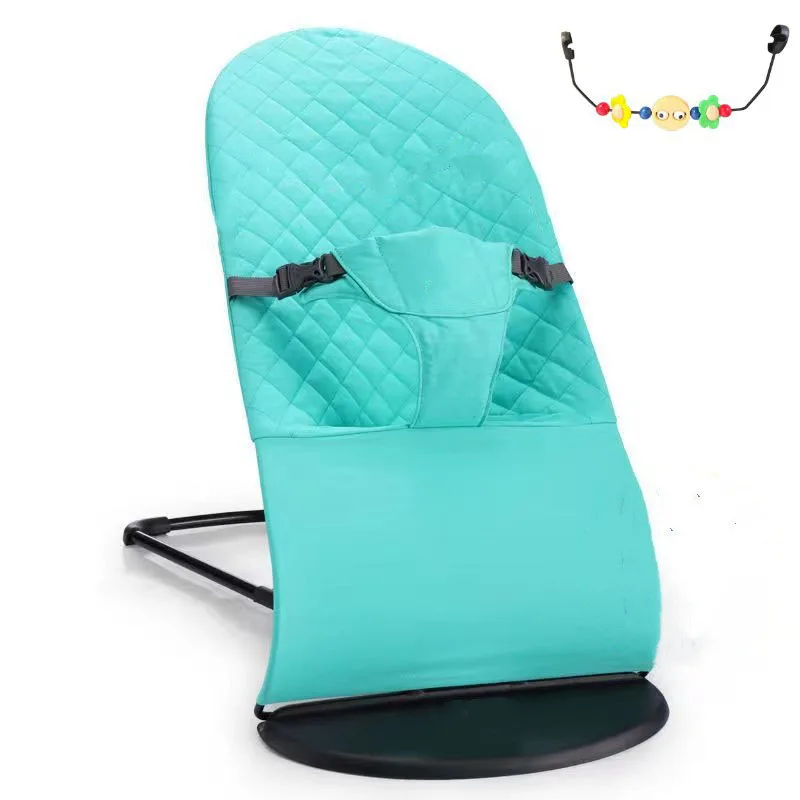 Baby Rocking Chair Folding Infant Swing Chair Three Height Adjustment Four Seasons Universal with Toys Baby Soother Chair