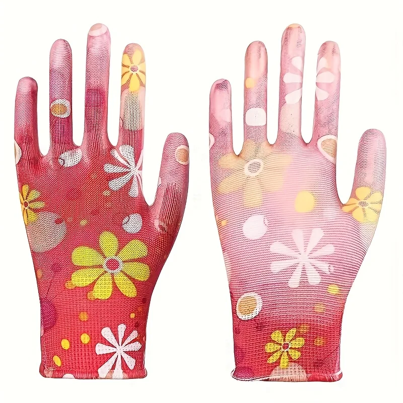 Nylon Family Gloves, Ladies' Garden Gloves, Breathable And Elastic, Hand Washable - Very Suitable for Outdoor Lawns, Household