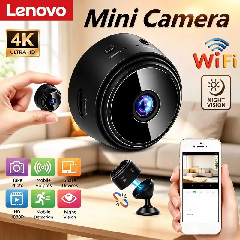 Lenovo Wireless WiFi Camera 4K HD Mini Video Recorder Camera Security Monitoring Camera Intelligent Home Security For Infants