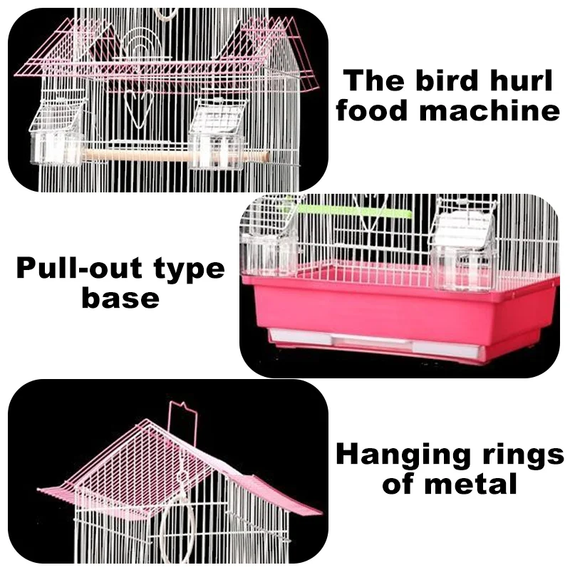 60cm Bird Cage Small Medium Mental Bird Breeding Cage House With Roof Design Parrot Birds Cage