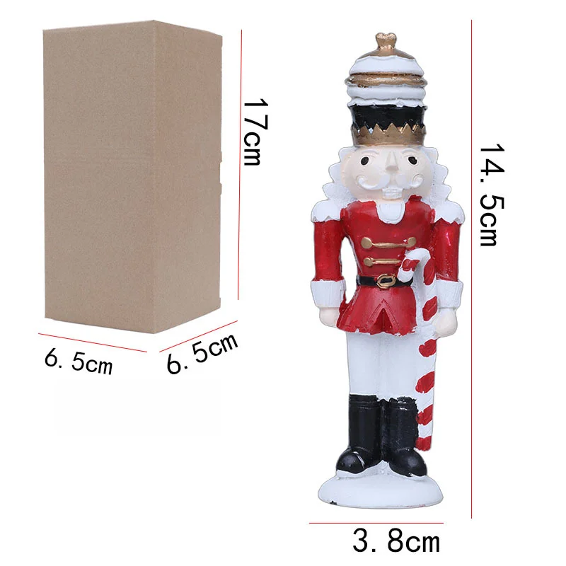 Resin Nutcracker Figurine 14.5cm Tall Seasonal Ornament for Home Decor Office Desk Shelf Festive Red Green Gold Silver