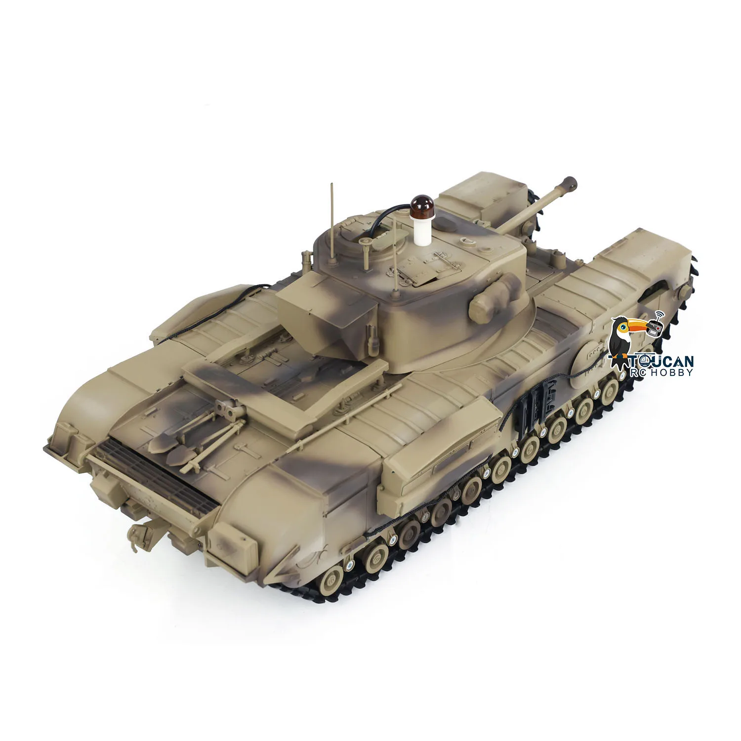 Tongde 1/16 Churchill Mk.VII RTR RC tanque con pistas de Metal sistema de batalla IR 1800 mAh batería actualización quitar modelo de Control