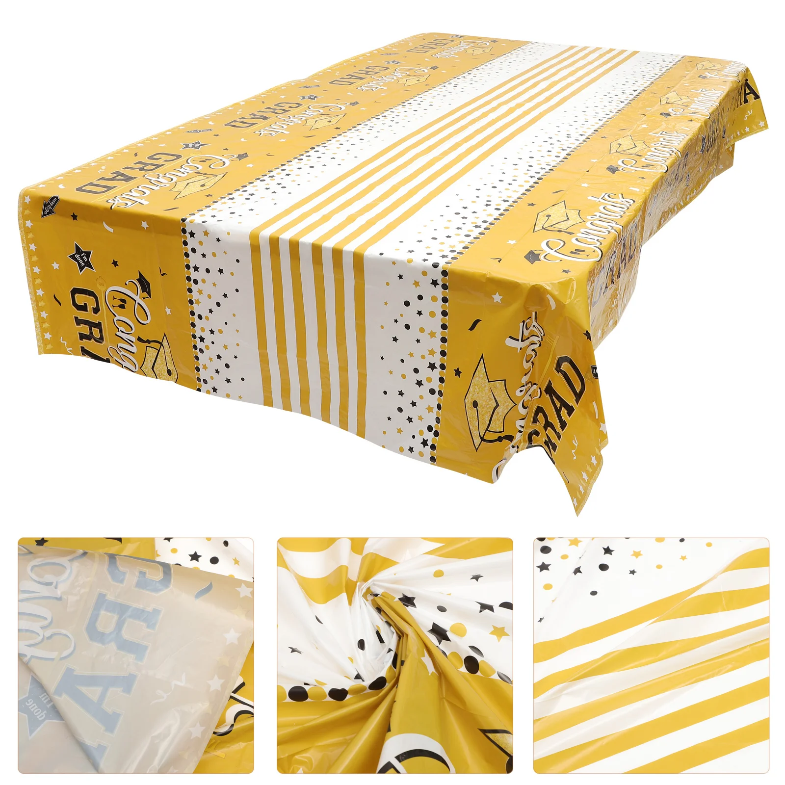 

Graduation Tablecloth Wear-Resist Premium Pe Table Cover Graduation Party Dinner Buffet Dessert Display Table Decoration